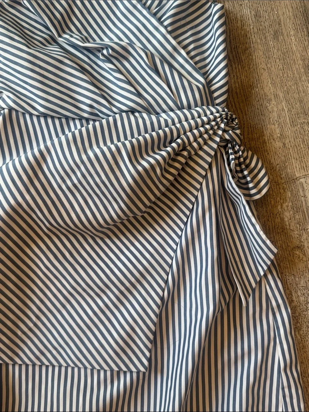 Habitual Blue and White Striped Wrap-Style Kids Dress